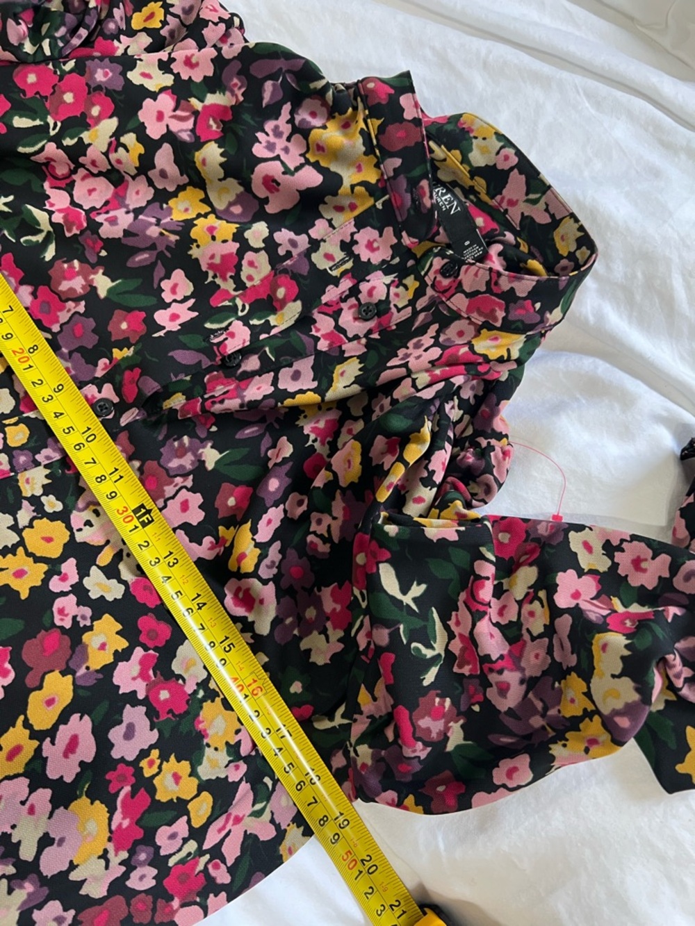 Lauren Ralph Lauren Black Floral Tie-Waist Long-Sleeve Dress size 8 - Picture 6 of 11